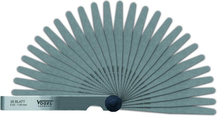 Actual product image Vogel Germany Set of feeler gauges (21 blades, measuring range: 0.05 - 2.00 mm, made of hardened spring (10 cm)