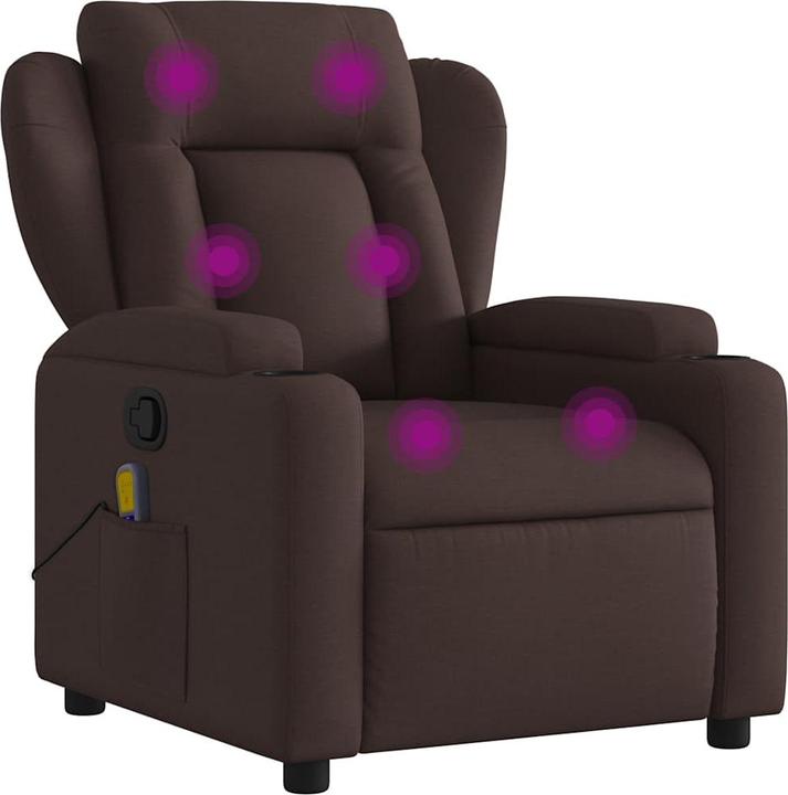 Immagine prodotto VidaXL Sedia da massaggio in tessuto marrone scuro,Colore: Marrone scuro,Materiale