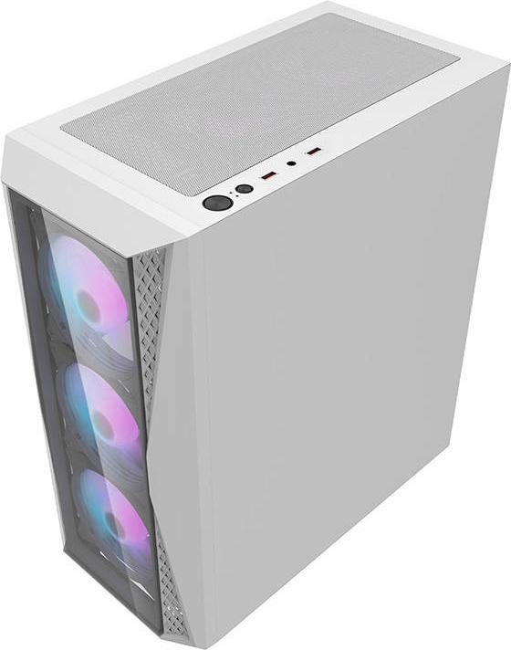 Actual product image Darkflash Tech Computer Case DK352 Plus with 4 fans (Black & White) (ITX, ATX, E-ATX)