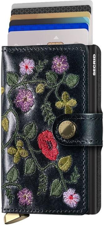 Secrid Stich Floral Miniwallet, black