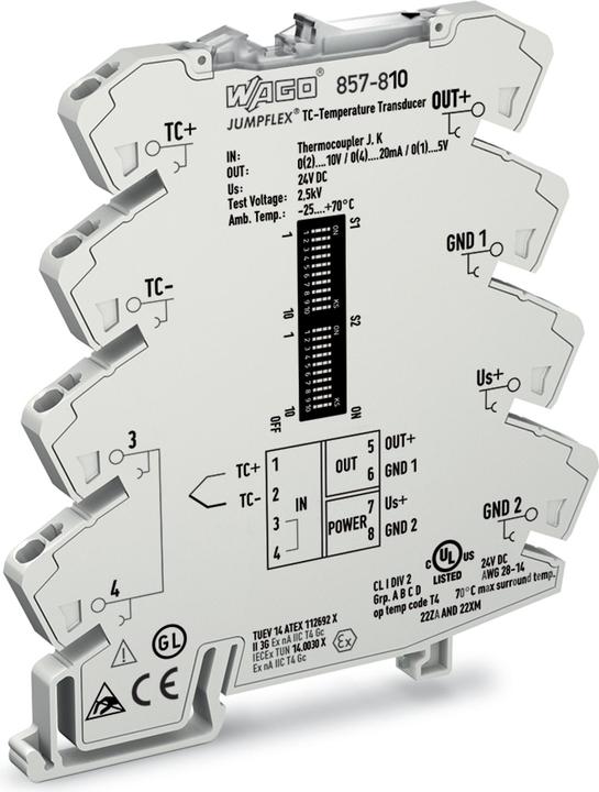 Actual product image Wago Configurable temperature transmitter for thermocouples type J, K