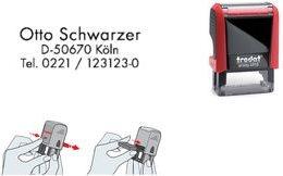 Actual product image Trodat Printy 4910 text stamping machine, 3 lines, red