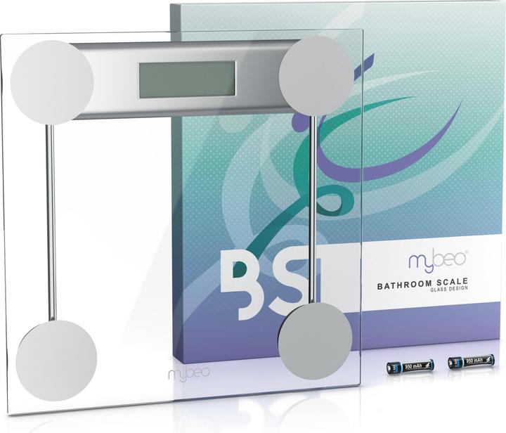 Produktbild Mybeo Digitale Waage für Personen, grosse Trittfläche aus 6mm Sicherheitsglas, Digitalwaage, Personenwaage (180 kg)