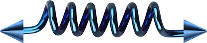 Actual product image Star Piercing Barbell dark blue coil with two cones (without brass, Surgical steel 316L)