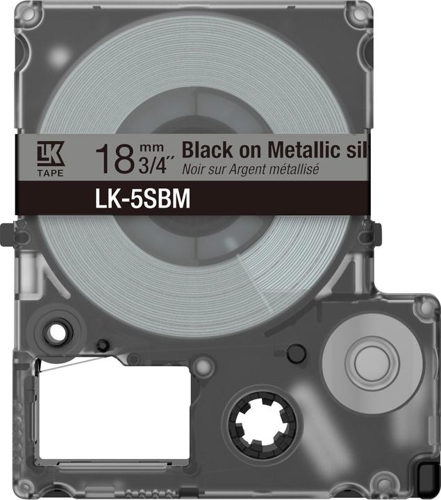 Produktbild Epson Metallic Silver/Black 18mm LK-5SBM (1.80 cm, Silber)