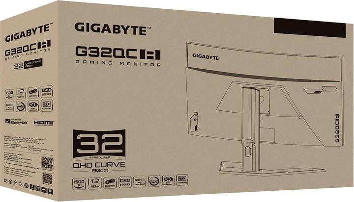 Actual product image Gigabyte G32QC A (2560 x 1440 pixels, 31.50")