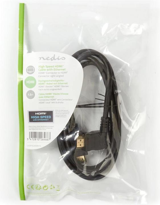 Productafbeelding Nedis Videokabel, haaks, HDMI-stekker (1.50 m, HDMI)