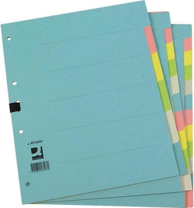 Q-Connect Register full size cardboard, with index printing