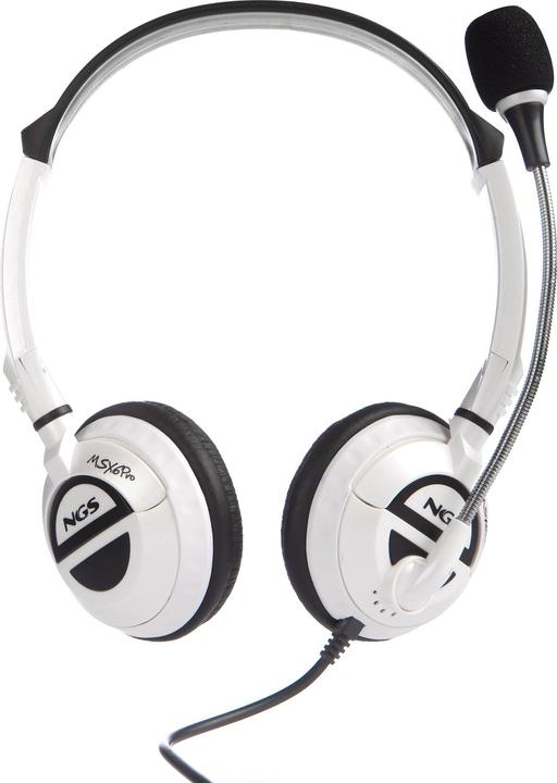 Actual product image NGS MSX6 Pro Headphones Wired Headband Calls/Music White (Cable)