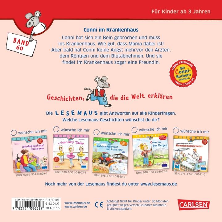 Image du produit Conni im Krankenhaus (Allemand, Liane Tailor, 1998)