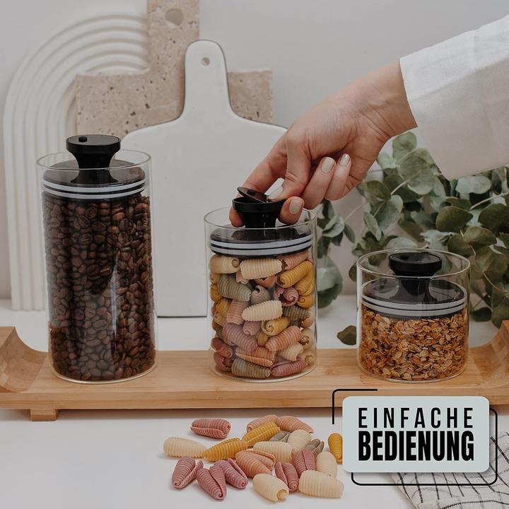 Actual product image Kitchen 3 teiliges Vakuum-Vorratsgläser-Set