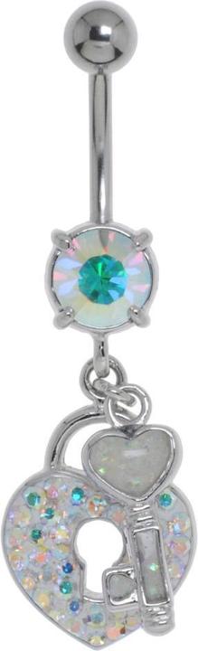 Actual product image Bijouteria Bellypiercing (Surgical steel 316L, Crystal, Brass rhodium plated)