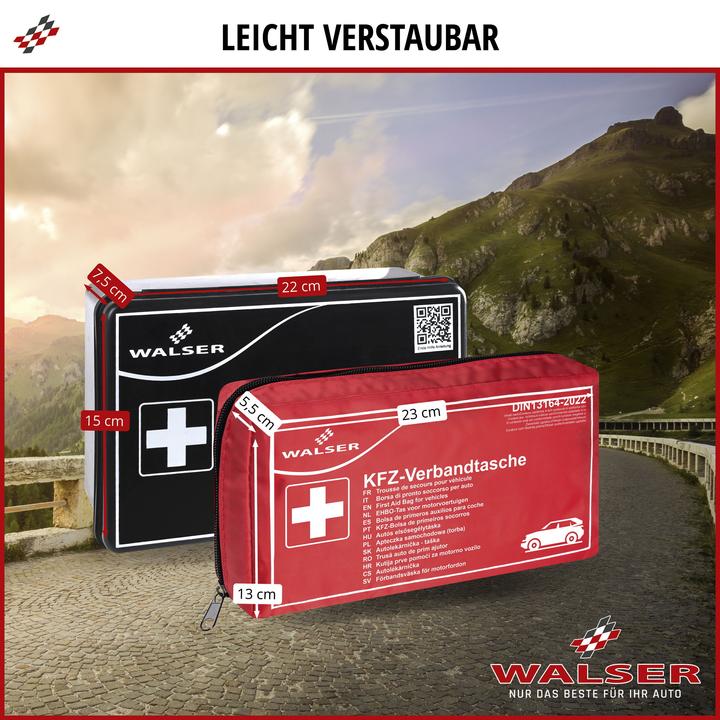 Actual product image Walser Car first aid kit black according to DIN 13164