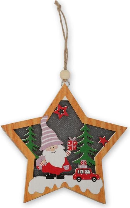 Hermex Decorazioni natalizie a LED Decorazioni natalizie per l'albero di Natale Decorazioni in legno (1 -parte)