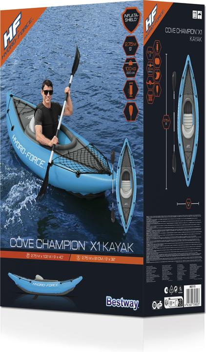 Actual product image Bestway Hydro-Force™ Cove Champion™ X1 Inflatable Kayak Set 2.75 m (275 cm, 1 pers.)