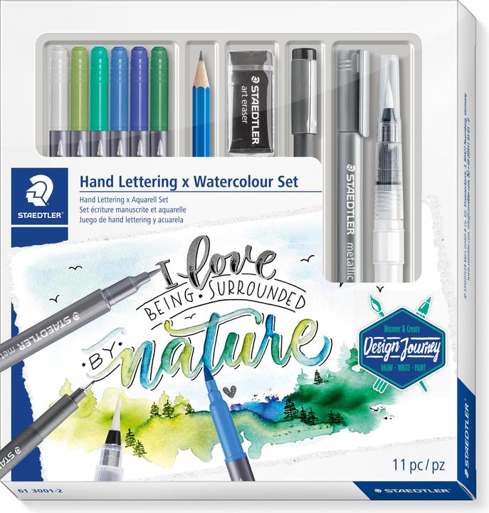 Produktbild Staedtler Design Journey Handlettering & Aquarell Set (Multicolor, 11 x)