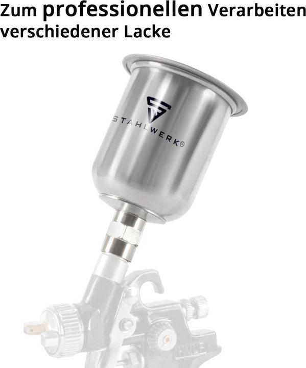 Actual product image Stahlwerk Aluminium flow cup 125 ml paint cup for spray gun
