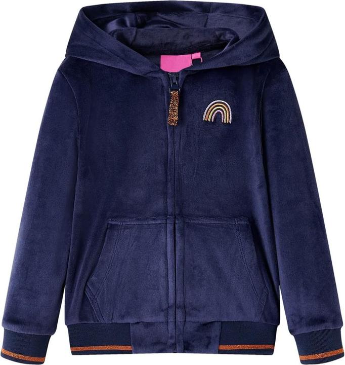 Image du produit VidaXL Veste à capuche enfant bleu marine 92,Matière : 94% polyester (92)