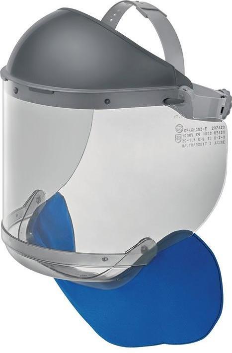 Produktbild Aschua Elektriker Gesichtsschutz GFKKH002-E PC,grau 550x200x2mm EN 166,EN 170,GS-ET 29
