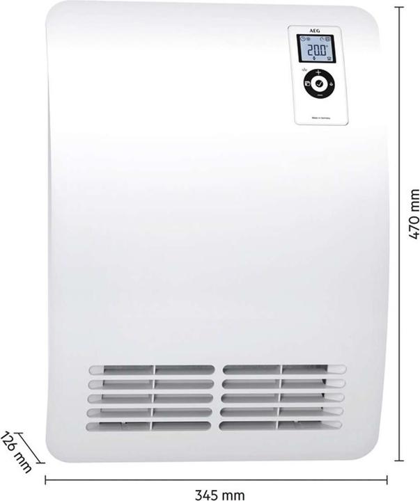 AEG Haustechnik Heizlüfter VH Comfort, 2kW für ca. 25 m², VDE geprüft, LC-Display, Timer, Silent Mode (2000 W)