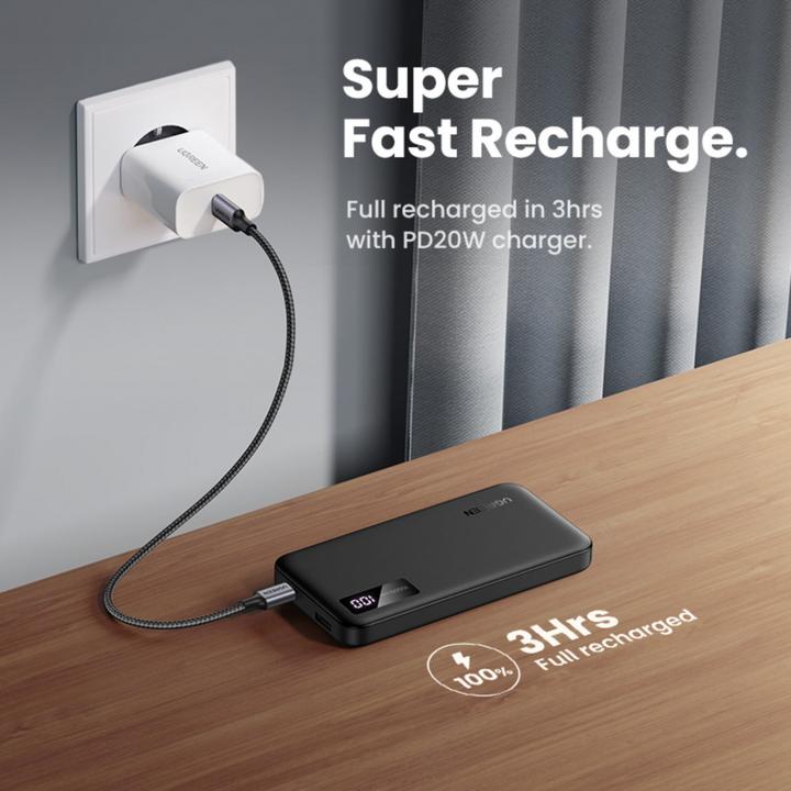 Immagine prodotto Ugreen Two-way Fast Charging Power Bank (10000 mAh, 20 W, 38.20 Wh)