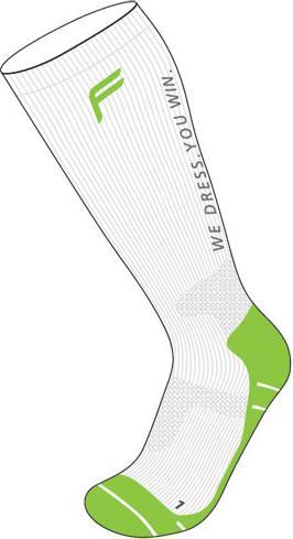 Fuse Sicherungskomprimierung Herrensocken / 43-46 Weiss und Grün (43 - 46)
