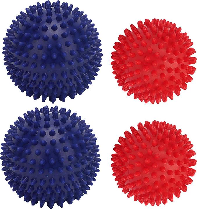 Produktbild Casativo 4 MassagebÃ¤lle mit Noppen in 2 GrÃ¶ssen fÃ¼r Reflexzonenmassage, Ã˜ 9 und 7,5 cm