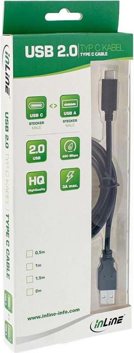 Actual product image InLine USB 2.0 cable type C - USB A (1.50 m, USB 2.0)