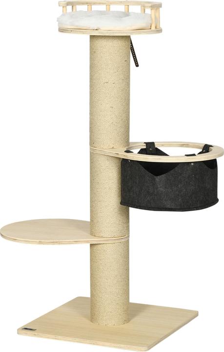 Actual product image PawHut Cat tree with hammock and viewing platform (114 cm, Nature)