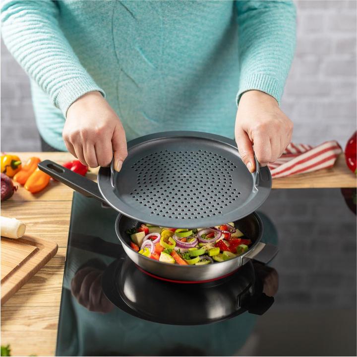 Actual product image Kuhn Rikon SMART & COMPACT Strainer & Splatter guard Ø 20 / 24 cm (24 cm, Glass)