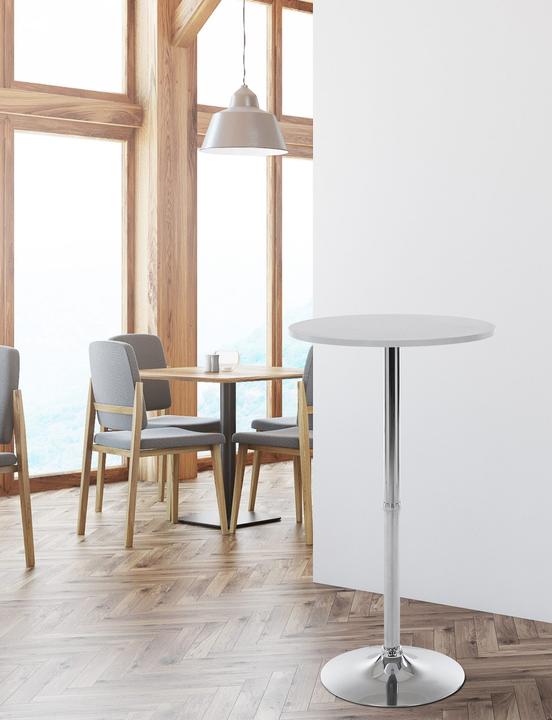 Immagine prodotto CLP Tavolo da bar rotondo, bianco (60 x 60 x 108 cm)