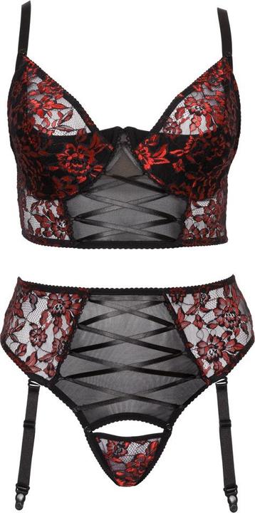 Image du produit Cottelli Collection Set de soutien-gorge noir/rouge 95C/2XL (95 C)