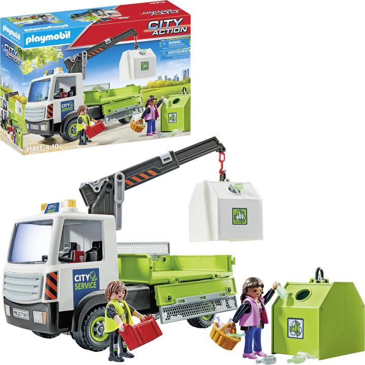 Image du produit Playmobil 71431 Camion de collecte de verre usagé avec conteneur (71431, Playmobil City Action)