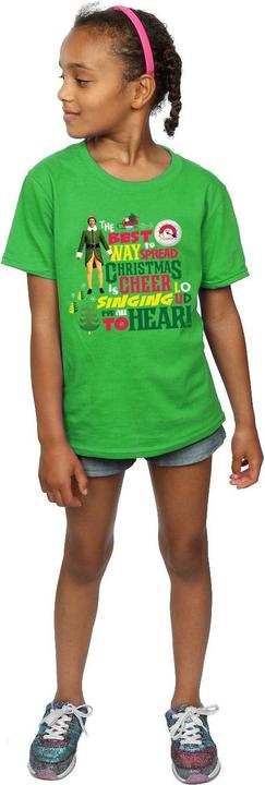 Actual product image Elf Girls Christmas Cheer Cotton T-Shirt (152, 158)
