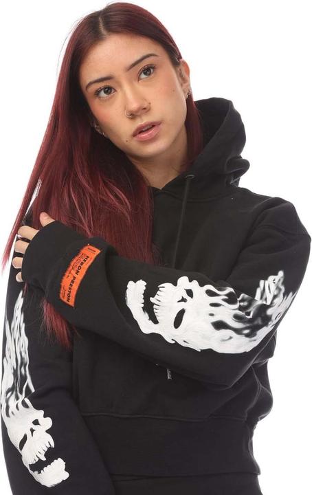 Immagine prodotto Heron Preston Felpa Corta con Cappuccio Teschio Fiammeggiante Donna (36 D)