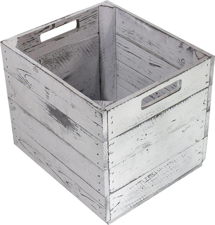 Holz Zollhaus Scatola di stoccaggio Vintage Shabby 33 x 38 cm (32,5 x 32,5 x 37,5 cm, 39.61 l)