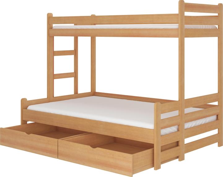 Image du produit ADRK Furniture Lit superposé triple avec matelas BENITO 200x80 (200 x 80 cm)