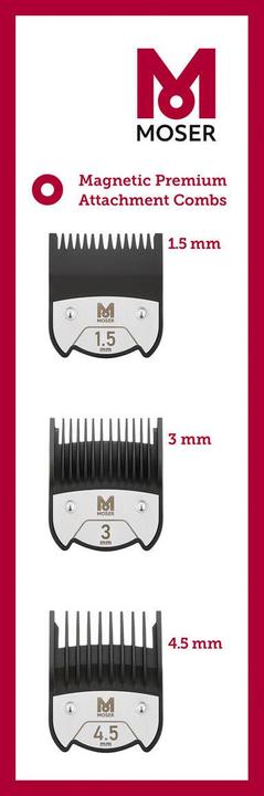 Actual product image Moser Premium magnetic attachment comb set (12 x)