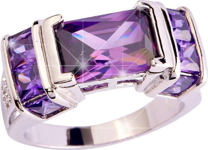 Produktbild Hermex versilberter Ring mit Amethyst - Gr. 59 / Size 9 (59)