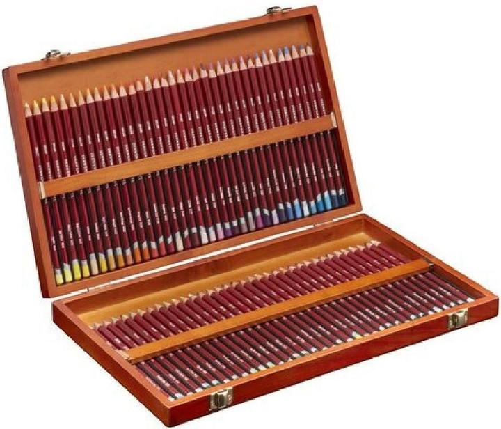 Actual product image Derwent Pastel pencils gift set in wooden box, 72 pieces (Multicoloured, 72 x)