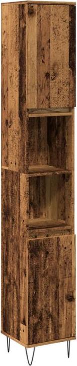 Productafbeelding VidaXL Badkamerkast Hoge kast Badkamermeubel Kast oude houtlook (30 x 30 x 190 cm)