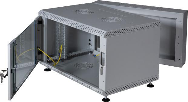 Produktbild EFB Elektronik 19" Wandgehäuse 12HE, schwenkend, 2-teilig, RAL7035, Tiefe 600 mm (12 HE, 19 Zoll Rack)