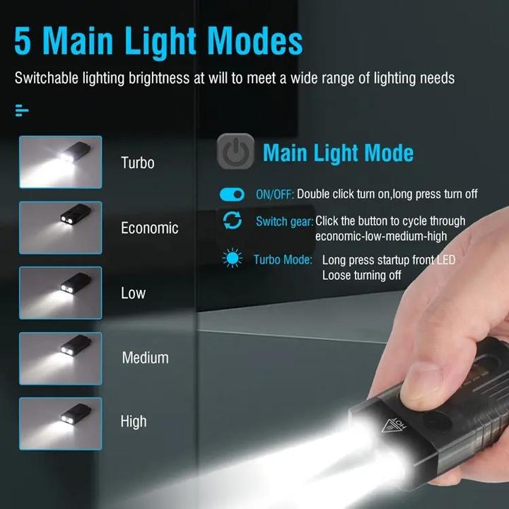 Produktbild Boruit V10L - Led-Taschenlampe mit High-Power-Licht 1000 Lumen - mit Warnton (1000 lm)