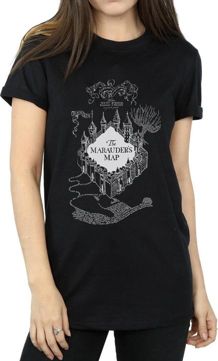 Actual product image Womens/Ladies The Marauder's Map Cotton Boyfriend T-Shirt (L)