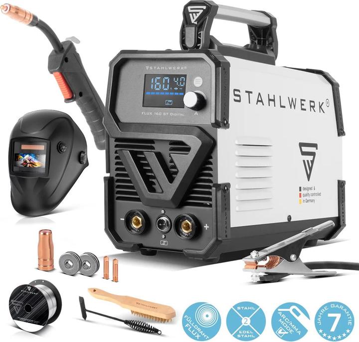 Actual product image Stahlwerk FLUX 160 ST Digital welding machine with 160 A full equipment