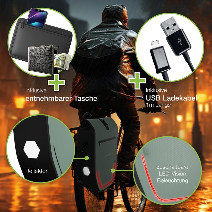 Image du produit Eloneo Sacoche de vélo pour ordinateur portable (28 l, Sacoches)