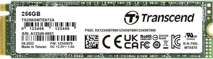 Image du produit Transcend SSD interne PCIe de 256 Go TS256GMTE672A-VS1 (256 Go, M.2 2280)