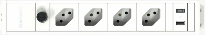 Actual product image IB Connect Cubo 4x T13 socket strip, USB A+C, White (4 x, Type 13, USB)