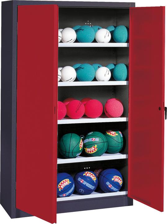 Image du produit C+P Armoire pour balles (hxlxp : 195x150x50 cm, avec portes battantes en tôle pleine, type 3)