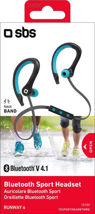 Produktbild SBS Bluetooth In-Ear-Kopfhörer Sport Runway 4 für iPhone, Smartphone und Handy (2.50 h, Kabellos)